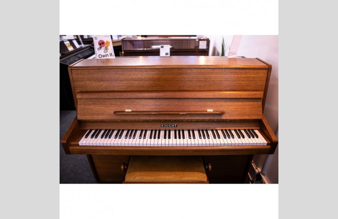 Used Knight Satin Teak K10 Upright Piano - All Inclusive Premium Package (SN:59306) - Image 1